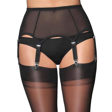 sexy hot jarretels lingerie  size xl garter women vintage high waist garter belt mesh