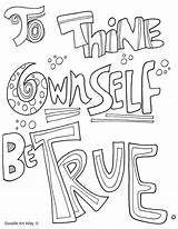 Coloring Pages Quotes Honesty Quote Doodle Shakespeare Alley Inspirational Colouring Kids Sheets Graffiti True Trust Mediafire Thine Self Own Color sketch template