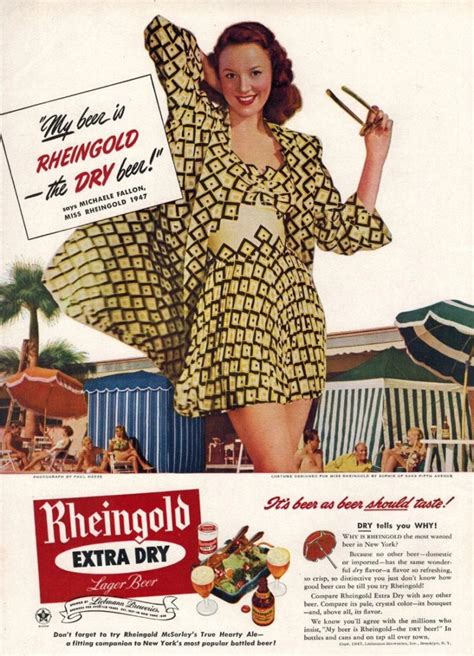 beer in ads 4075 miss rheingold 1947 at the beach brookston beer