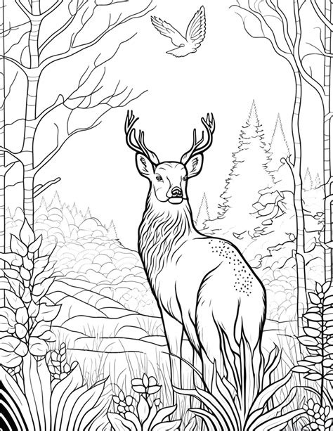realistic forest animal coloring pages