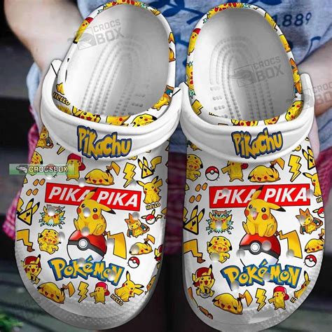 pika pika pikachu crocs white crocs crocsbox