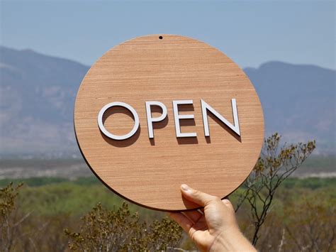 office open closed sign wood open closed sign business etsy