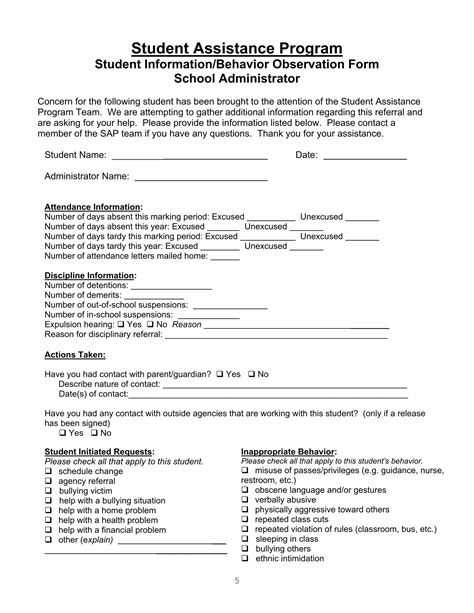 editable   student observation forms   ms word excel