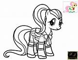 Fluttershy Coloring Pony Little Pages Kj sketch template