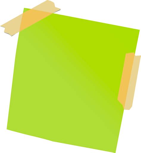 green sticky note  tape transparent png stickpng