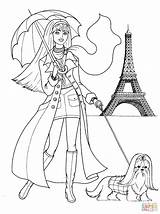 Coloring Pages France Library Clipart Fashion Girls sketch template