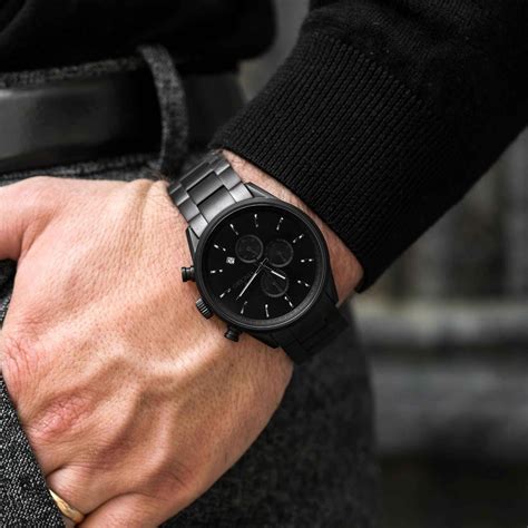 chrono  matte black steel   stylish watches men luxury watches  men mens