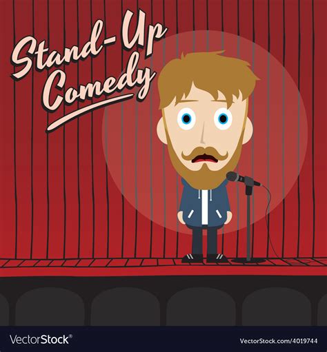hilarious guy stand  comedian cartoon royalty  vector
