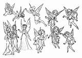 Tinkerbell Coloring Pages Fairy Friends Printable Her Fairies Tinker Bell Faries Kids sketch template