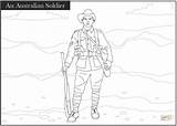 Coloring Soldier Ww1 Australian Pages Drawing Printable sketch template