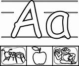 Coloring Abc Apple Ant Monkey Wecoloringpage Pages sketch template