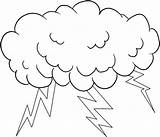 Lightning Coloring Cloud Pages Bolt Lighting Storm Thunder Drawing Clipart Clouds Lightening Thunderstorm Bug Cliparts Printable Template Colouring Color Clip sketch template
