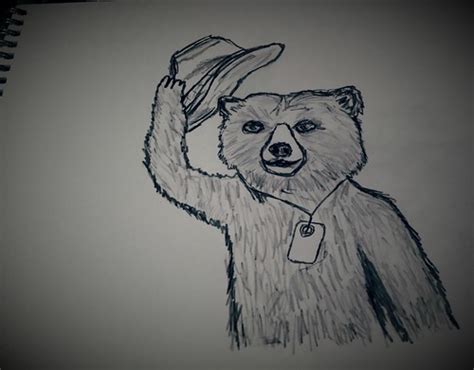 paddington bear  drawing  tom gurney raising  hat flickr