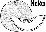 Melones Melon Cantaloupe Frutas Mel Template Verduras Moldes Fruta Sin sketch template