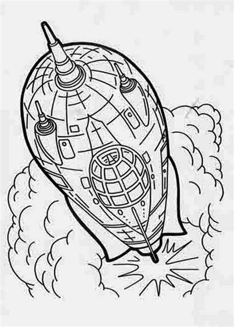 rocket ship flash gordon coloring page  print