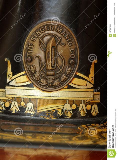 singer logo close     sewing machine editorial stock image image  close collection