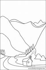 Valley Coloring Pages Getdrawings sketch template