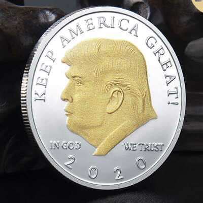 president donald trump gold silver plated eagle commemorative coin ebay