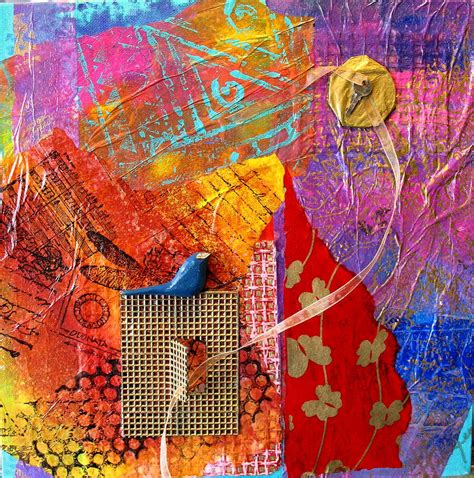 collage abstract  mixed media  yvonne feavearyear fine art america