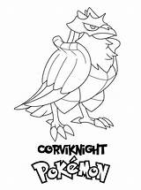 Pokemon Corviknight Kleurplaat Malvorlage Stimmen Stemmen sketch template