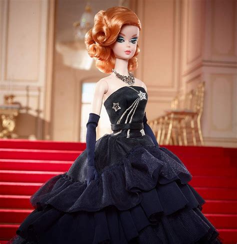 barbie fashion model collection black gown doll toys