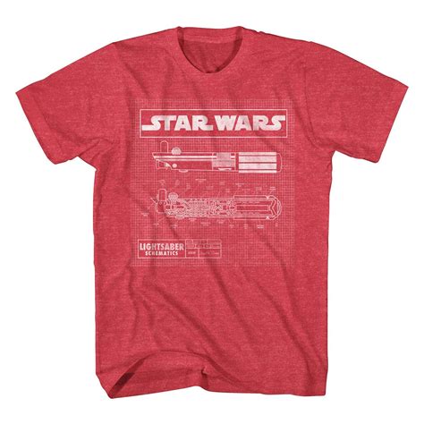 star wars lightsaber schematics red heather mens  shirt  ebay