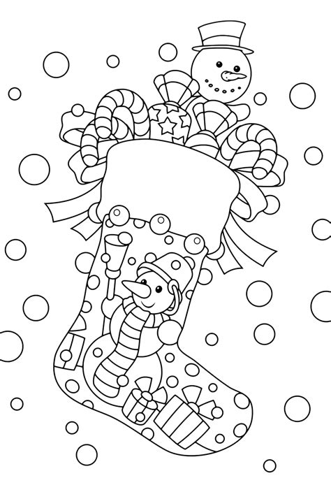 christmas sock coloring pages