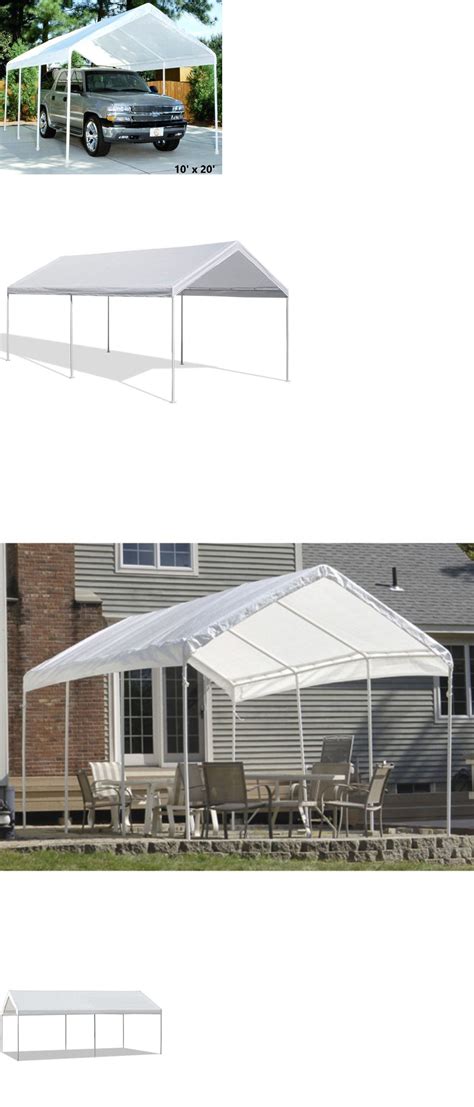 white garage canopy tent  ft steel carport portable car shelter side valanc ebay
