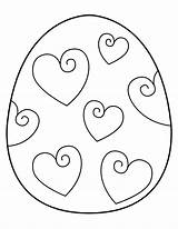 Easter Egg Coloring Heart Pages Printable sketch template