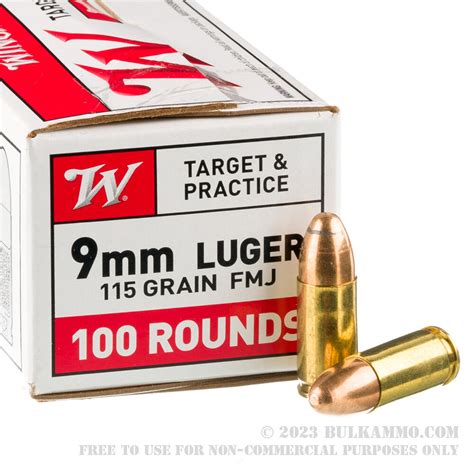 rounds  bulk mm ammo  winchester gr fmj