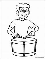 Drum Coloring Clipart sketch template