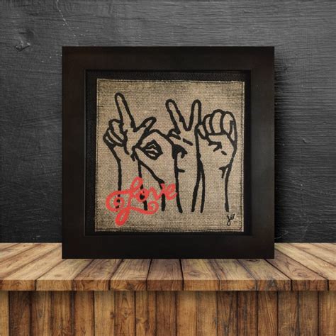 love  sign sign language hand crafted printed framed etsy