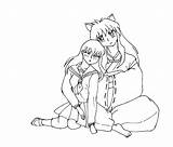 Inuyasha Kagome Coloringme Getdrawings sketch template