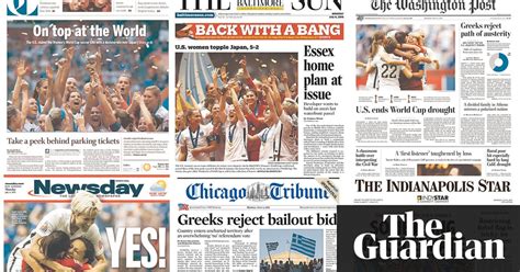 Usa Wins The Women S World Cup American Newspaper Front Pages In