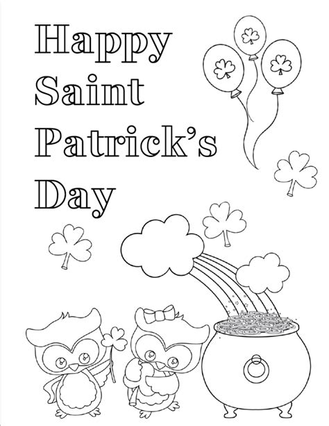 printable st patricks day coloring pages  designs