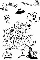 Scooby Doo Coloring Halloween Shaggy Spooky Pages Color Printable Kids Print sketch template