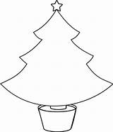 Tree Christmas Simple Outline Coloring Plain Clipart Printable Template Pages Clip Silhouette Outlines Colouring Trees Drawing Blank Colour Big Library sketch template