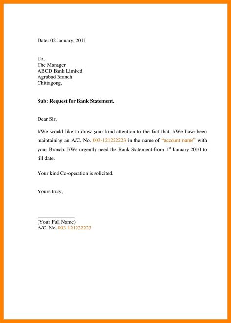 request letter  bank statement format sample fresh sample bank