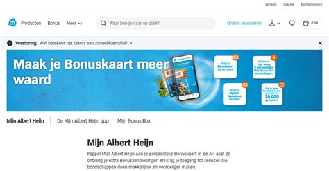 albert heijn bonuskaart inloggen  inloggen