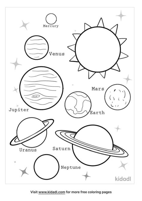 solar system coloring worksheet  kindergarten kdl