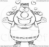 Gym Clipart Cartoon Plump Amorous Woman Coloring Outlined Vector Cory Thoman Royalty sketch template