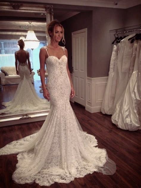 2017 Elegant Wedding Dress Mermaid White Sweetheart Lace