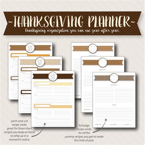 printable thanksgiving planner  printable pages  craft eat