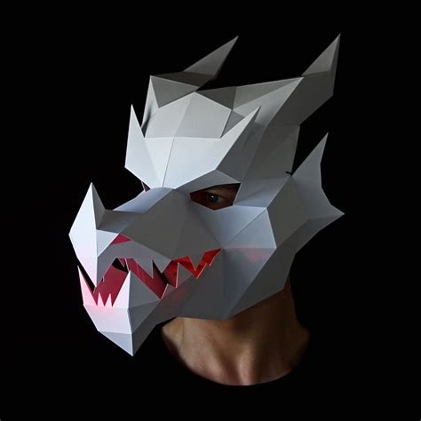 dragon mask     dragon mask   template etsy