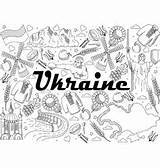 Ukraine Vector Ukrainian Coloring Trident Book Vectors sketch template
