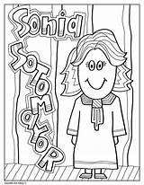 Hispanic Month Sonia Sotomayor Classroomdoodles sketch template