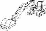 Excavator Excavadora Pala Dibujo Bobcat Excavadoras Aislado sketch template