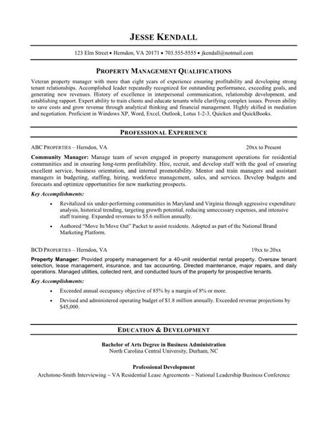 assistant property manager resume samples