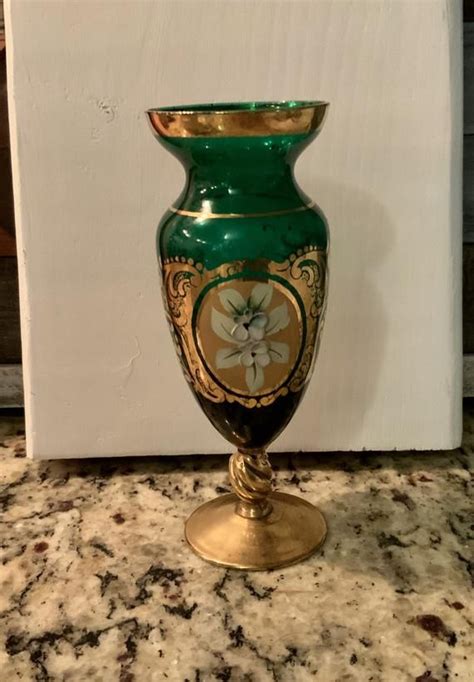 Antique Emerald Green With Gold Gilt And Raised Porcelain Etsy Hand