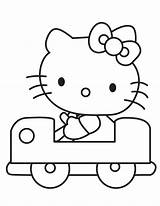 Coloring Kitty Hello Car Pages Driving Printable Sanrio Girl Birthday Color Country Print Kids Clip Cliparts Clipart Drive Cartoon Coloringhome sketch template